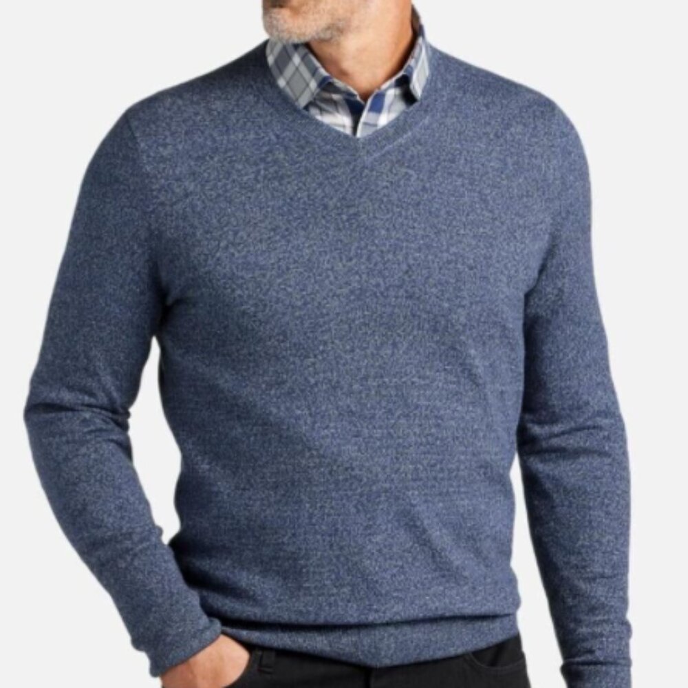 Joseph Abboud Modern Fit V-Neck Merino Wool Sweater. size 3X . colour: dark blue